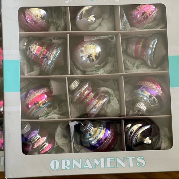 NIB Set of 36 3 boxes of 12 , Radko Shiny Brite Pastel   Ornaments NEW  pink #1 - Picture 2 of 5